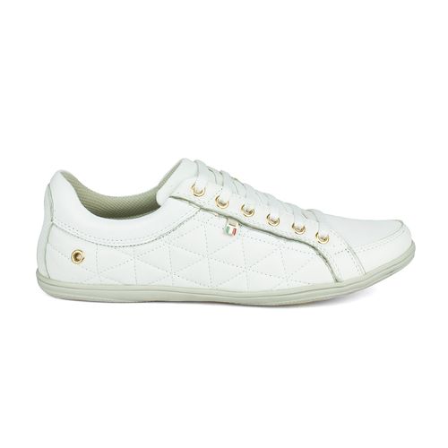 Tênis Feminino Milano Branco / Ouro Light 5076