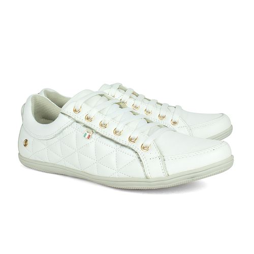 Tênis Feminino Milano Branco / Ouro Light 5076