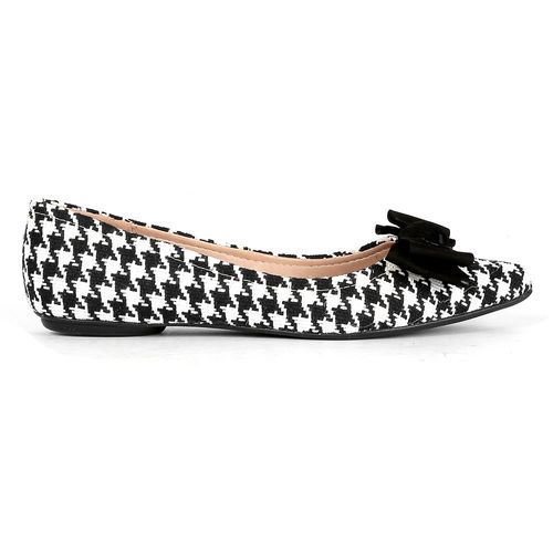 Sapatilha Feminina Milano Pied Poule/Nobuck Preto 9782