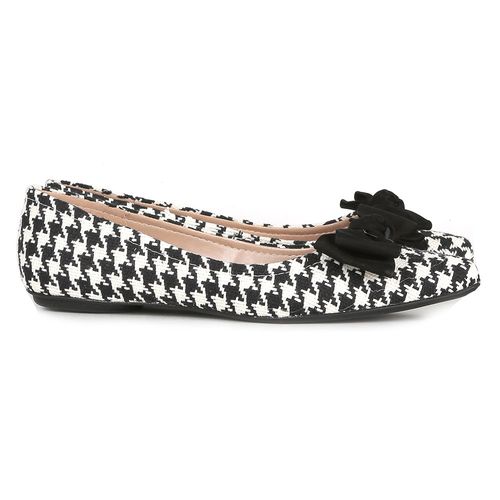 Sapatilha Feminina Milano Pied Poule/Nobuck Preto 9782