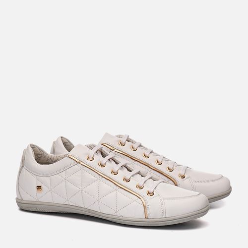 Tênis Feminino Milano Branco / Ouro Light 5288