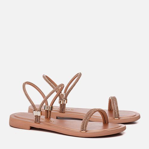 Rasteiras-Flats Feminino Milano Champagne 12010