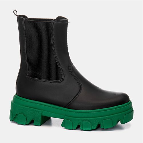 Bota Feminina Milano Preto/Verde 12398