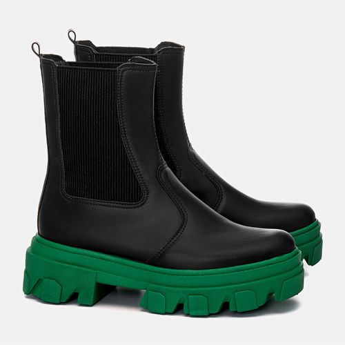 Bota Feminina Milano Preto/Verde 12398