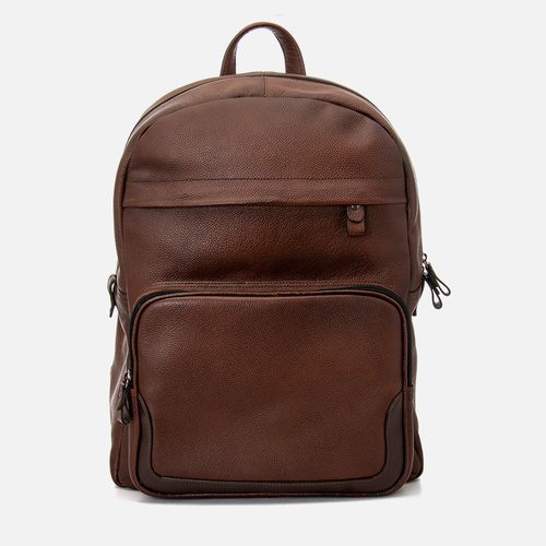 Mochila Feita em Couro Floater Premium Alça Costas Divisória Notebook Interna Forração Tecido Masculina Milano Conhaque/cafe 12421