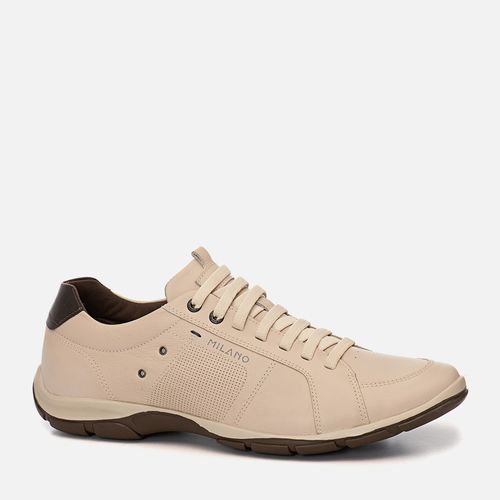Sapatênis Linha Elevel Aumenta Altura Fique + Alto Sapato Elevação Feito em Couro Napa Soft Sem Amarração com Zíper Masculino Milano Palha/Brown 12626