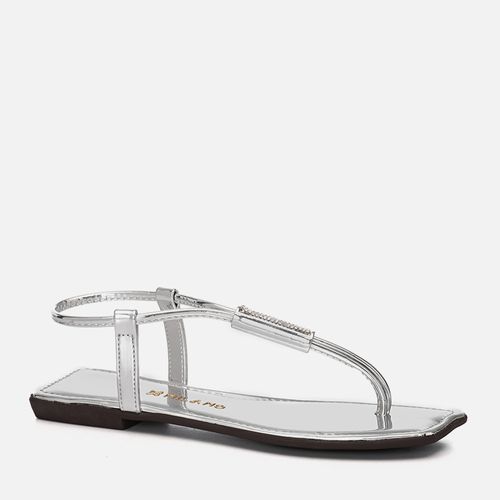 Rasteiras-Flats Feminino Milano Prata 12651