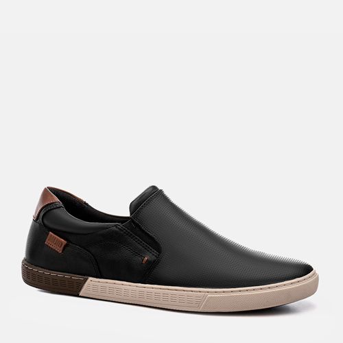 Slip On E Alpargatas Masculino Milano Preto/Capuccino 12631