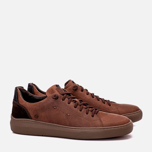 Sapatênis ou Tênis Casual Feito em Couro Rústico Fóssil Linha Elevel Aumenta Altura Fique + Alto Sapato Elevação +6cm Masculino Milano Sahara 12696