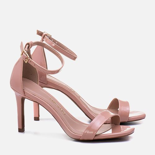 Sandália 2 Tiras Verniz Molhado Feminino Milano Antique 12958