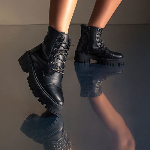 Bota Coturno Feminino Milano Black 12864