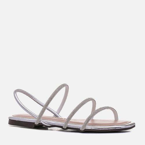 Rasteiras-flats Feminino Milano Prata 12857