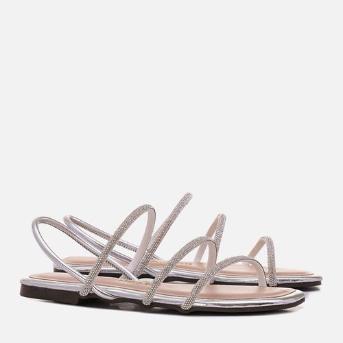 Rasteiras-flats Feminino Milano Prata 12857