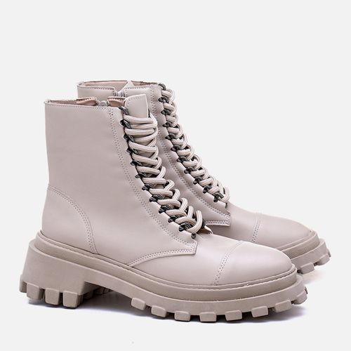Bota Coturno Feminino Milano Off White 12961