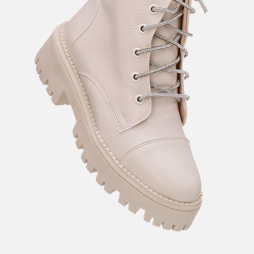 Bota Coturno Feminino Milano Off White 12864