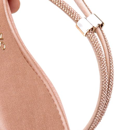 Sandália Rasteira Brilho Strass Feminino Milano Cobre 13090