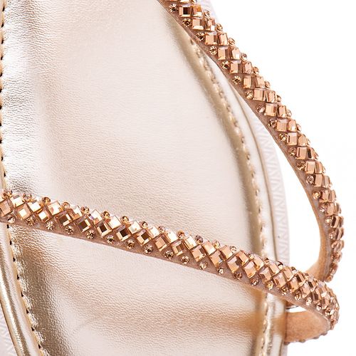Sandália Rasteira Brilho Strass Feminino Milano Ouro 13088