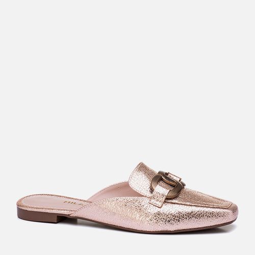 Mule Aberta Rasteiro Fivela Feminino Milano Rose 13134
