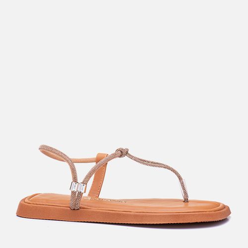 Sandália Rasteira Brilho Strass Feminino Milano Amber 13092