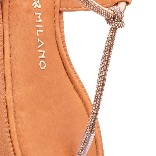 Sandália Rasteira Brilho Strass Feminino Milano Amber 13092