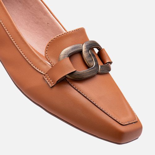 Mocassim Rasteiro Fivela Feminino Milano Amber 13141