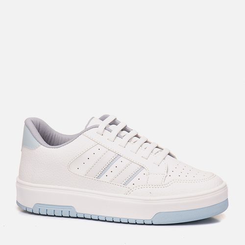 Tênis Flatform Calce Elástico Feminino Milano Branco/azul 13149