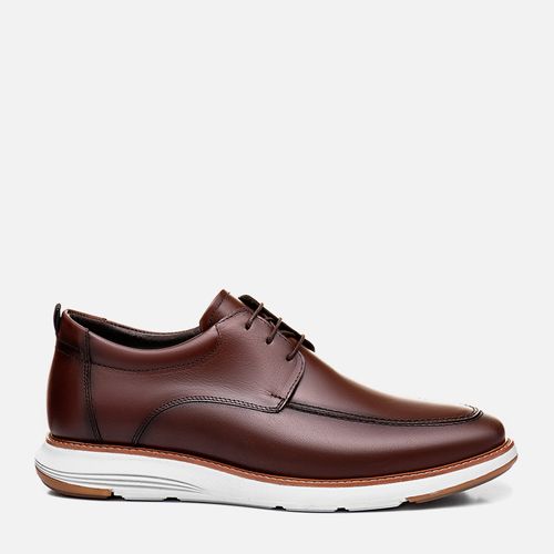 Sapato Casual Derby Feito em Couro Macio Napa Soft Solado Tricolor Esporte Fino Masculino Milano Chocolate 13214