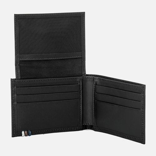 Carteira Feita em Couro Napa Soft com Dobra 1 Aba Porta Documento Tela 6 Porta Cartoes 1 Porta Cédulas Detalhe Linha Cor Masculinas Milano Preto 13049