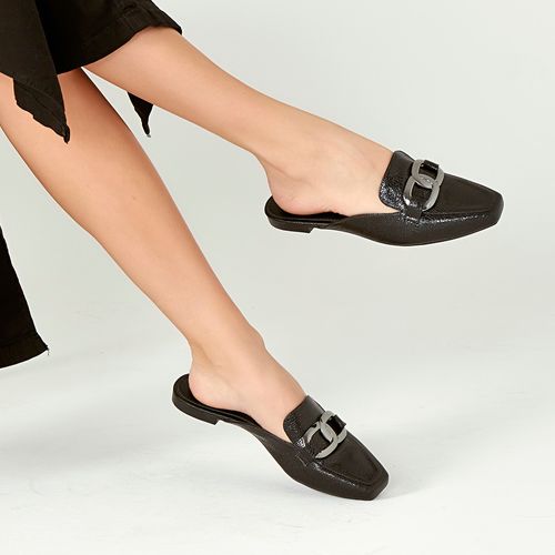Mule Aberta Rasteiro Fivela Feminino Milano Rose 13134