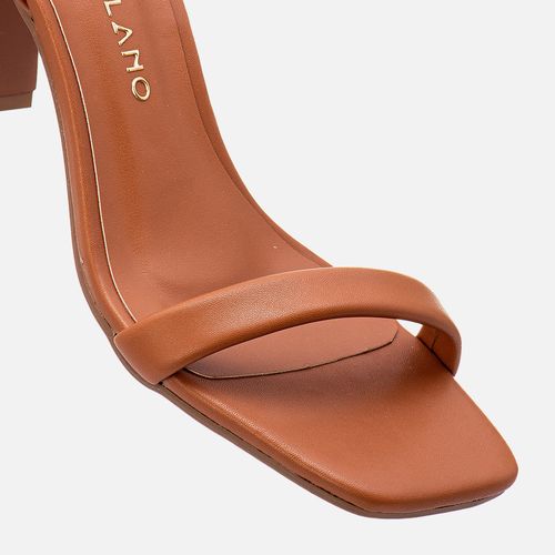 Sandália Duas Tiras Salto Bloco GeométricoFeminino Milano Ambar 12535