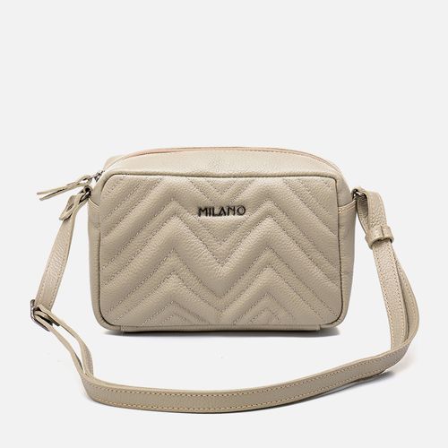 Bolsa Tiracolo Pequena Feita em Couro com Matelassê Feminina Milano Salvia 13194