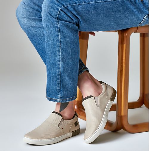 Slip On E Alpargatas Masculino Milano Preto/Capuccino 12631