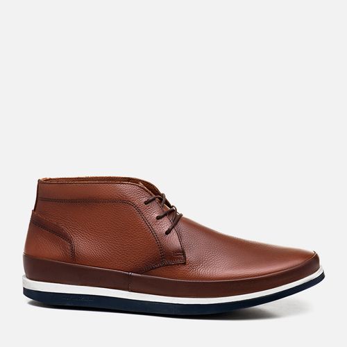 Sapato Casual Abotinado ou Bota Feito em Couro de Cabra Ultra Macio Estonado Solado Borracha Natural Bicolor Masculino Milano Damasco/mouro 13279