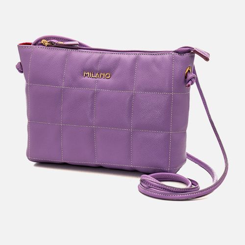 Bolsa Tiracolo Pequena Feita em Couro com Matelassê Milano Roseate 12258