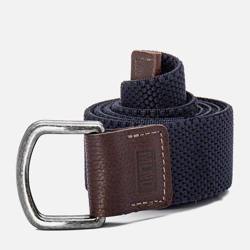Cinto Masculino Feito em Elástico Adaptável Tamanho Único Detalhes em Couro Fivela com Fechamento Prático Metal Masculino Milano Antracito/cafe 13425
