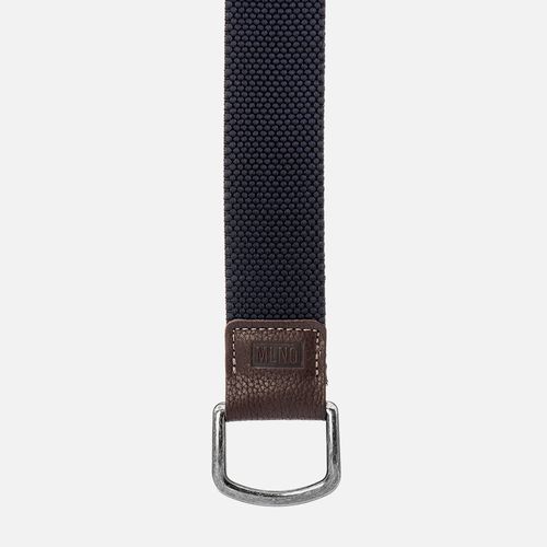 Cinto Masculino Feito em Elástico Adaptável Tamanho Único Detalhes em Couro Fivela com Fechamento Prático Metal Masculino Milano Antracito/cafe 13425