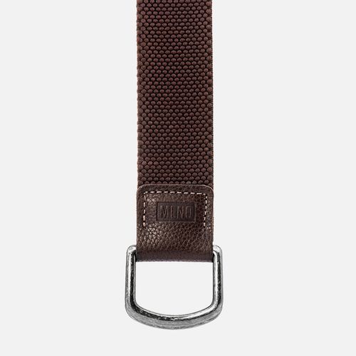 Cinto Masculino Feito em Elástico Adaptável Tamanho Único Detalhes em Couro Fivela com Fechamento Prático Metal Masculino Milano Dover/cafe 13425