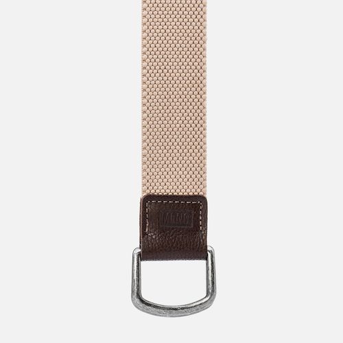 Cinto Masculino Feito em Elástico Adaptável Tamanho Único Detalhes em Couro Fivela com Fechamento Prático Metal Masculino Milano Calcuta/cafe 13425