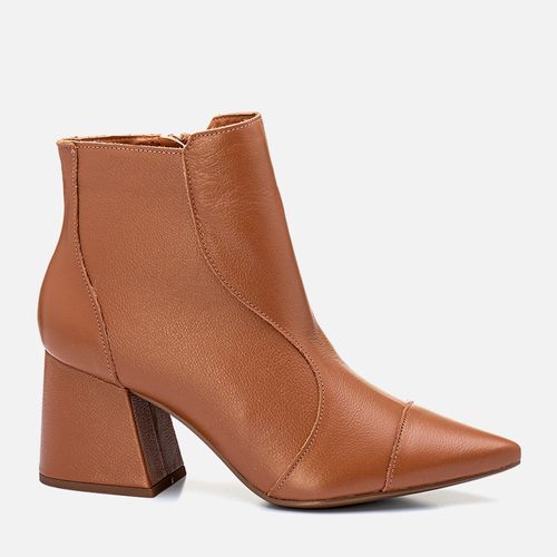 Bota Salto Bloco e Cano Médio Calce Zíper Feminino Milano Carmel 13447