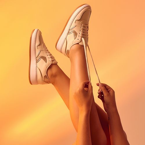 Tênis Sola Caixa Brilho Metalizado Feminino Milano Off White/ouro 13462