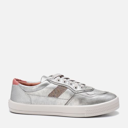 Tênis Sola Baixa Caixa com Brilho Glitter Feminino Milano Prata/tamarindo 13485