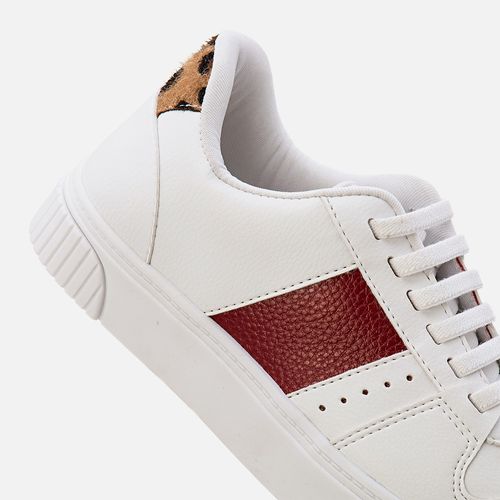 Tênis Feminino Milano Branco/vermelho 13496