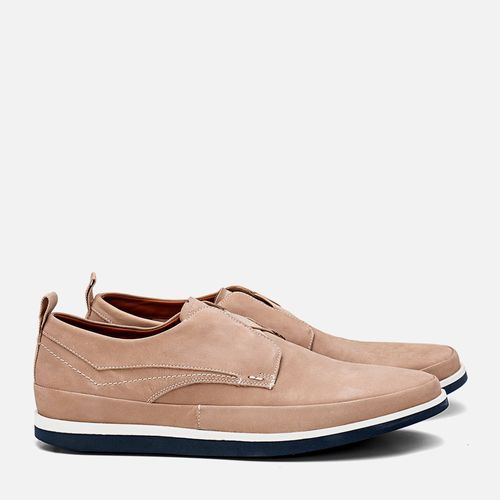 Sapato Casual tipo Derby com Amarração Feito em Couro Nobuk Sued Solado em Borracha Natural Forrado em Couro Anatômico Masculino Milano Lebre 13394