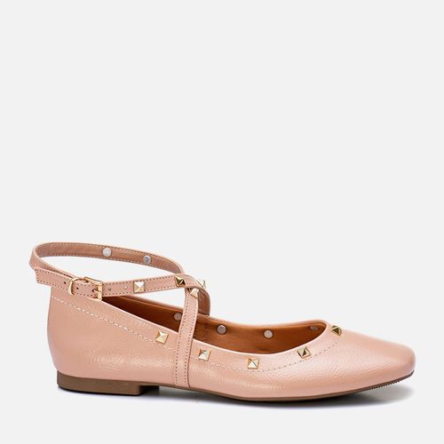 Sapatilha Mary Jane Tachas Spike Pirâmide Feminino Milano Rosado 13442