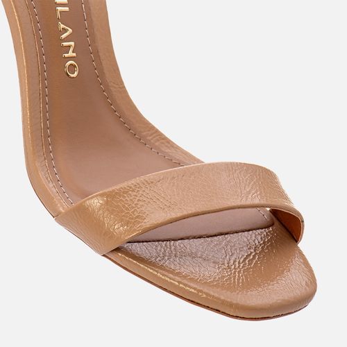 Sandália 2 Tiras Verniz Molhado Feminino Milano Light Tan 12958