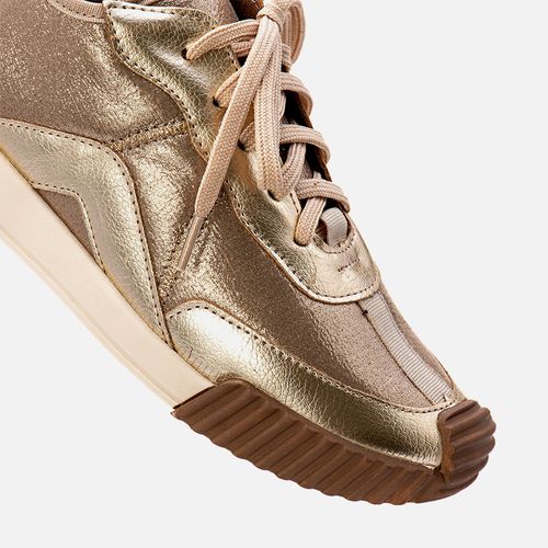Tênis Sola Bicolor Metalizado Feminino Milano Dourado 13488