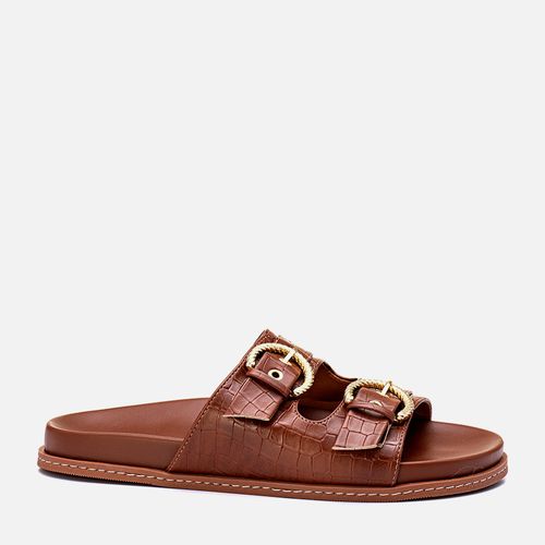 Sandália Papete Anatômica Fivela Croco Feminino Milano Tiramissu 13541