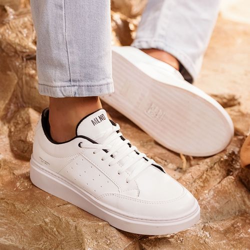 Sapatênis ou Tênis Casual Linha Green Alternativo Feito em Tecido com Amarração Masculino Milano Branco 13402