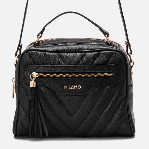 Bolsa Satchel Média Feita em Couro Milano Preto 13317