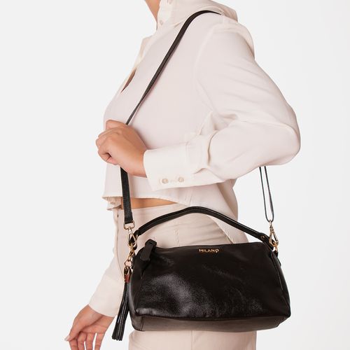 Bolsa Tote de Mão Feita em Couro Pequena Alça Transversal Tiracolo Opcional Feminina Milano Off White 13603
